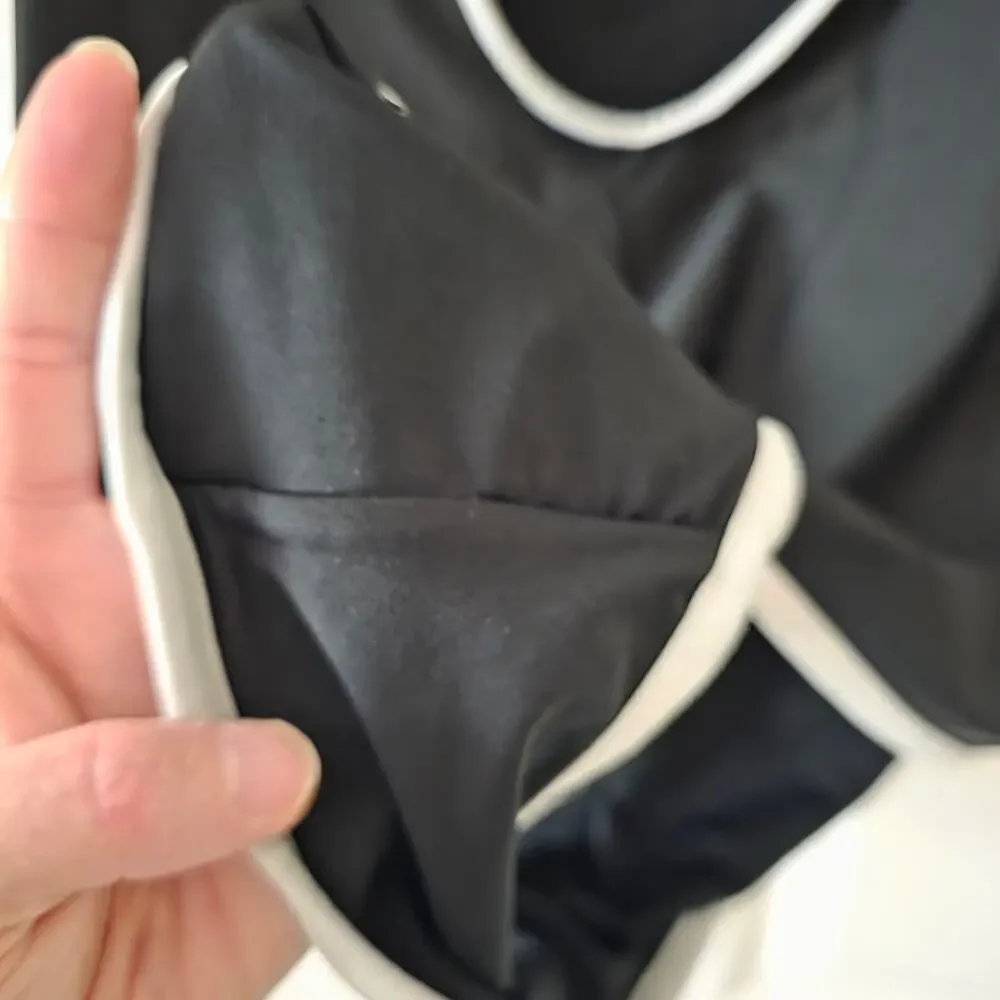 H&M Black & White Contrast Trim One Piece Bathing Suit Size XL
